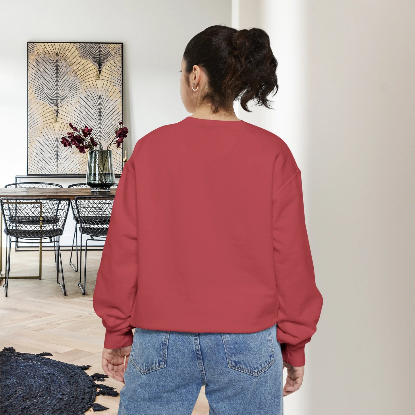 BEST BOSS / Unisex Garment-Dyed Front Print Sweatshirt