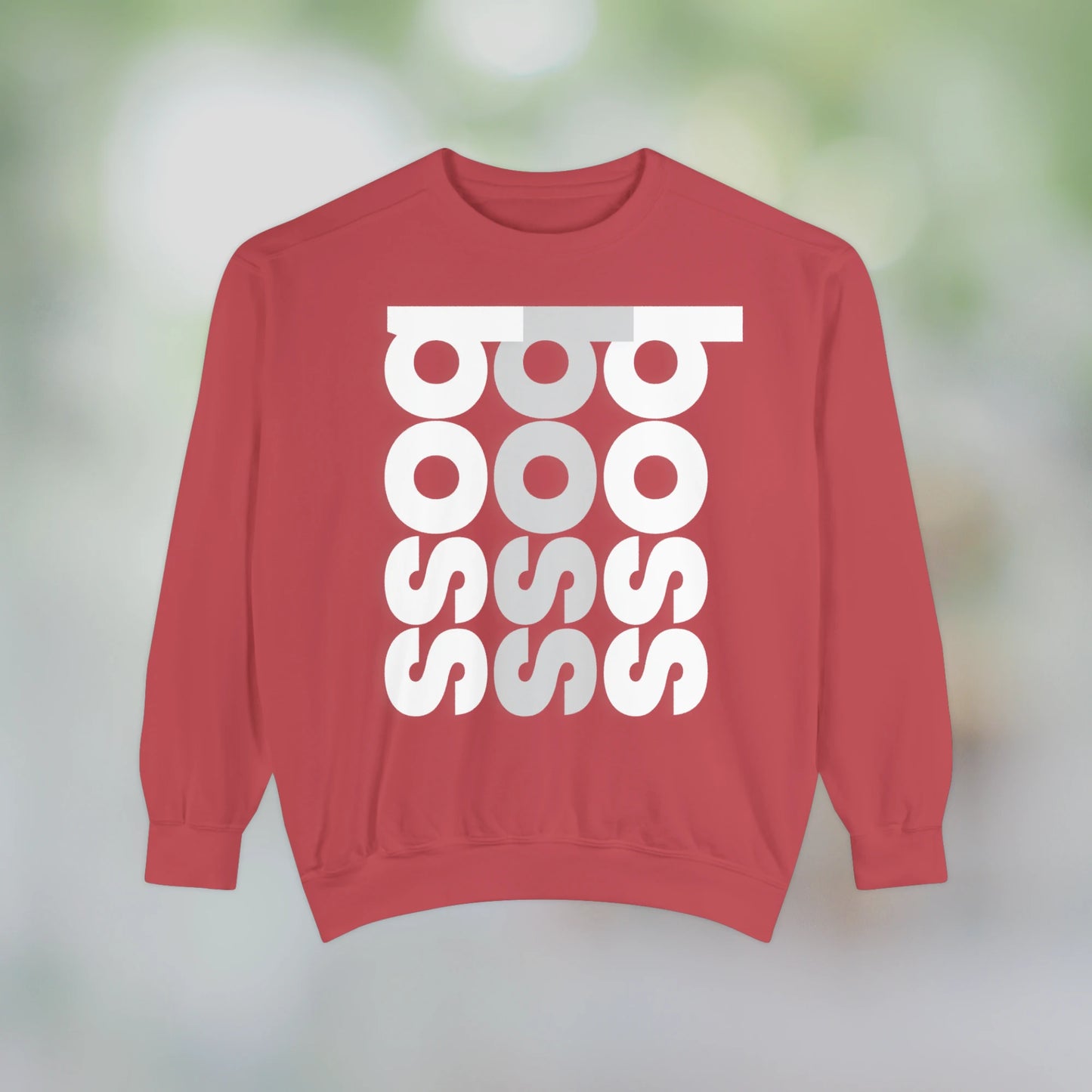 BOSS / Unisex Garment-Dyed Front Print Sweatshirt