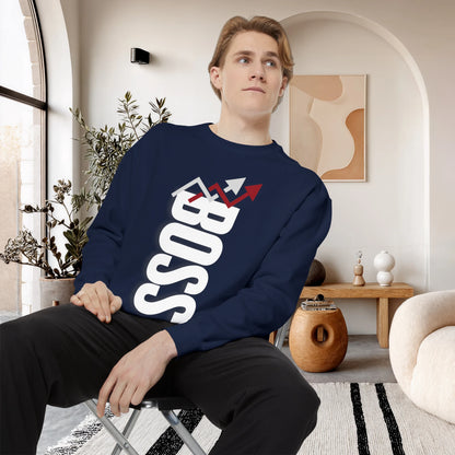 BOSS / Unisex Garment-Dyed Front Print Sweatshirt