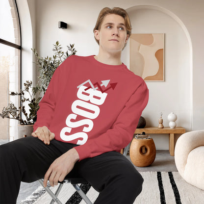 BOSS / Unisex Garment-Dyed Front Print Sweatshirt
