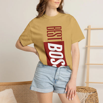 BEST BOSS / Unisex Garment-Dyed Front Print T-Shirt