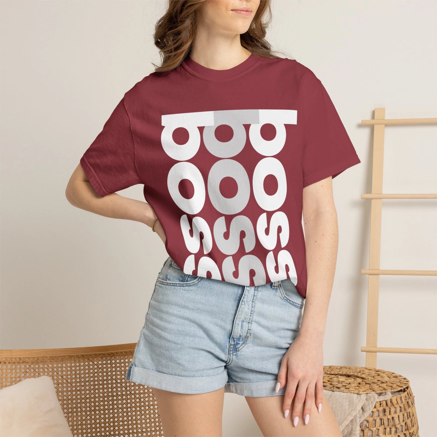 BOSS / Unisex Garment-Dyed Front Print T-Shirt