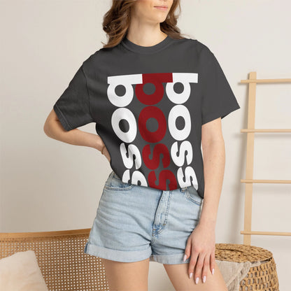 BOSS / Unisex Garment-Dyed Front Print T-Shirt