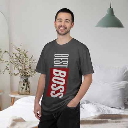 BEST BOSS / Unisex Garment-Dyed Front Print T-Shirt