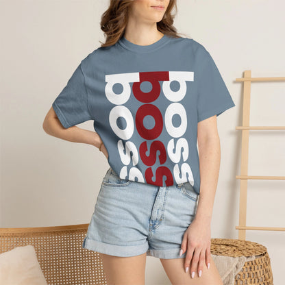 BOSS / Unisex Garment-Dyed Front Print T-Shirt