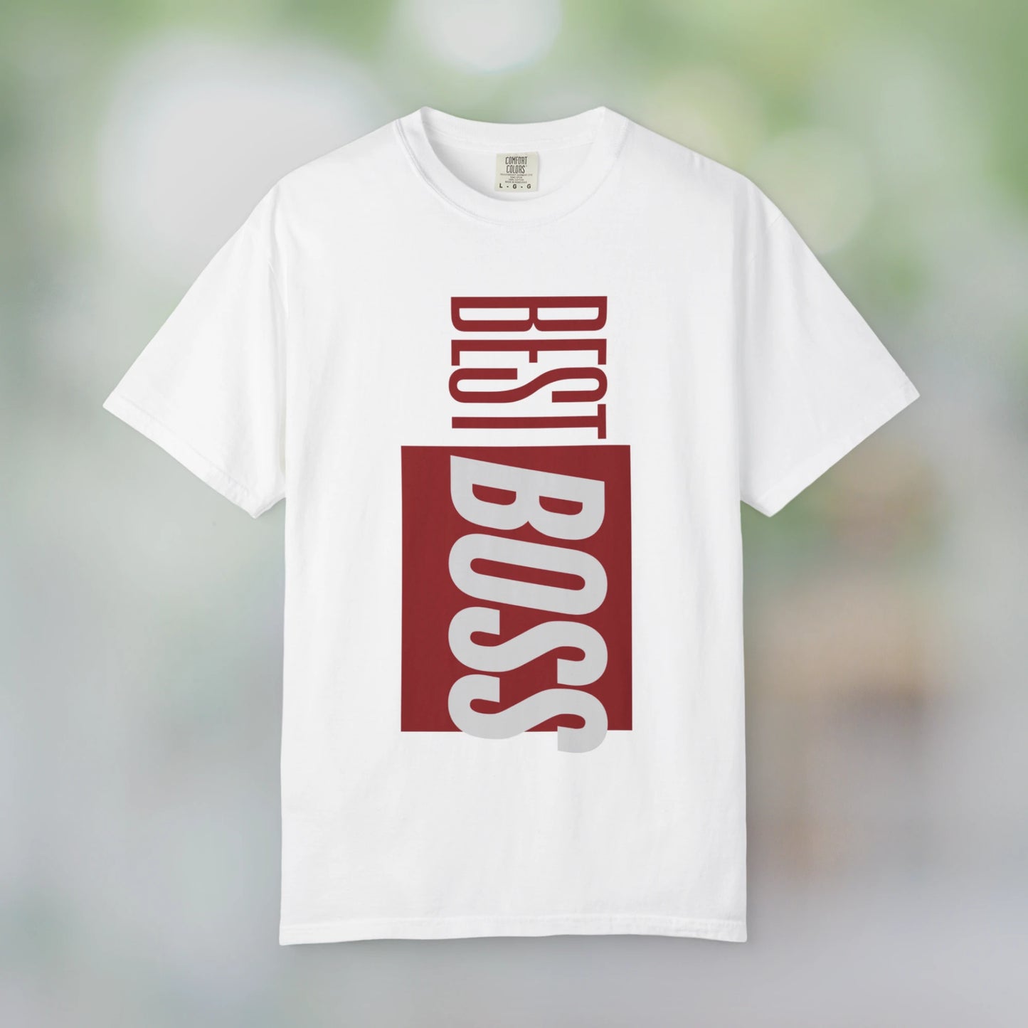 BEST BOSS / Unisex Garment-Dyed Front Print T-Shirt