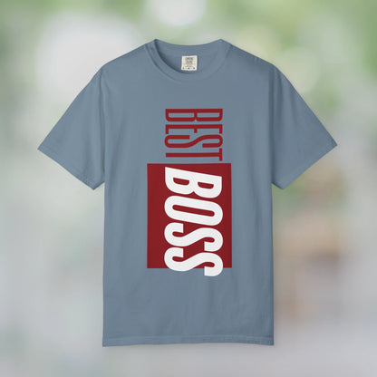 BEST BOSS / Unisex Garment-Dyed Front Print T-Shirt