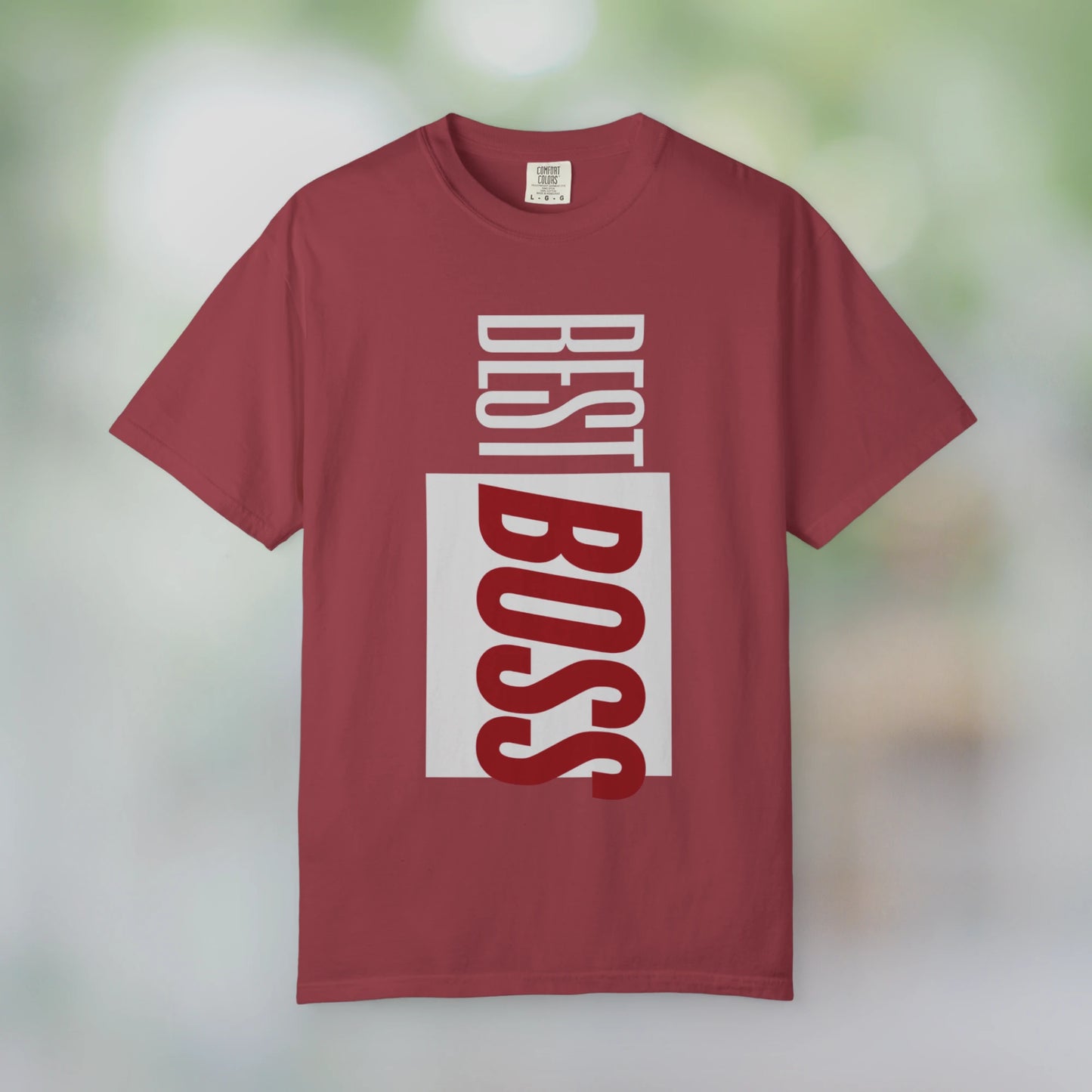 BEST BOSS / Unisex Garment-Dyed Front Print T-Shirt