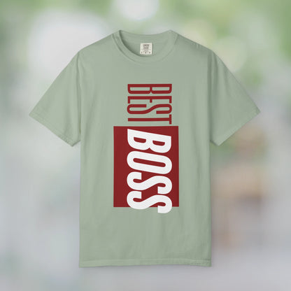 BEST BOSS / Unisex Garment-Dyed Front Print T-Shirt