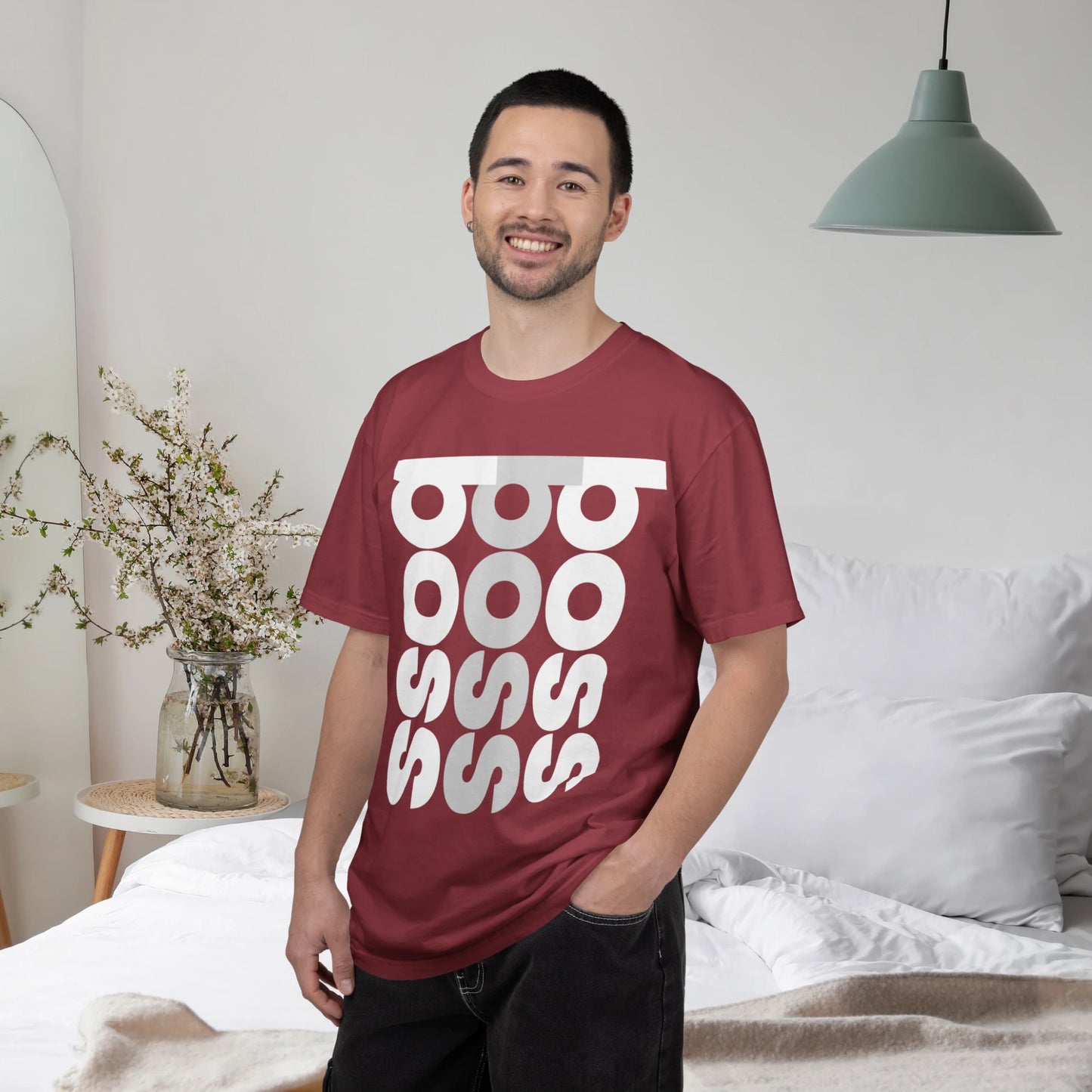 BOSS / Unisex Garment-Dyed Front Print T-Shirt