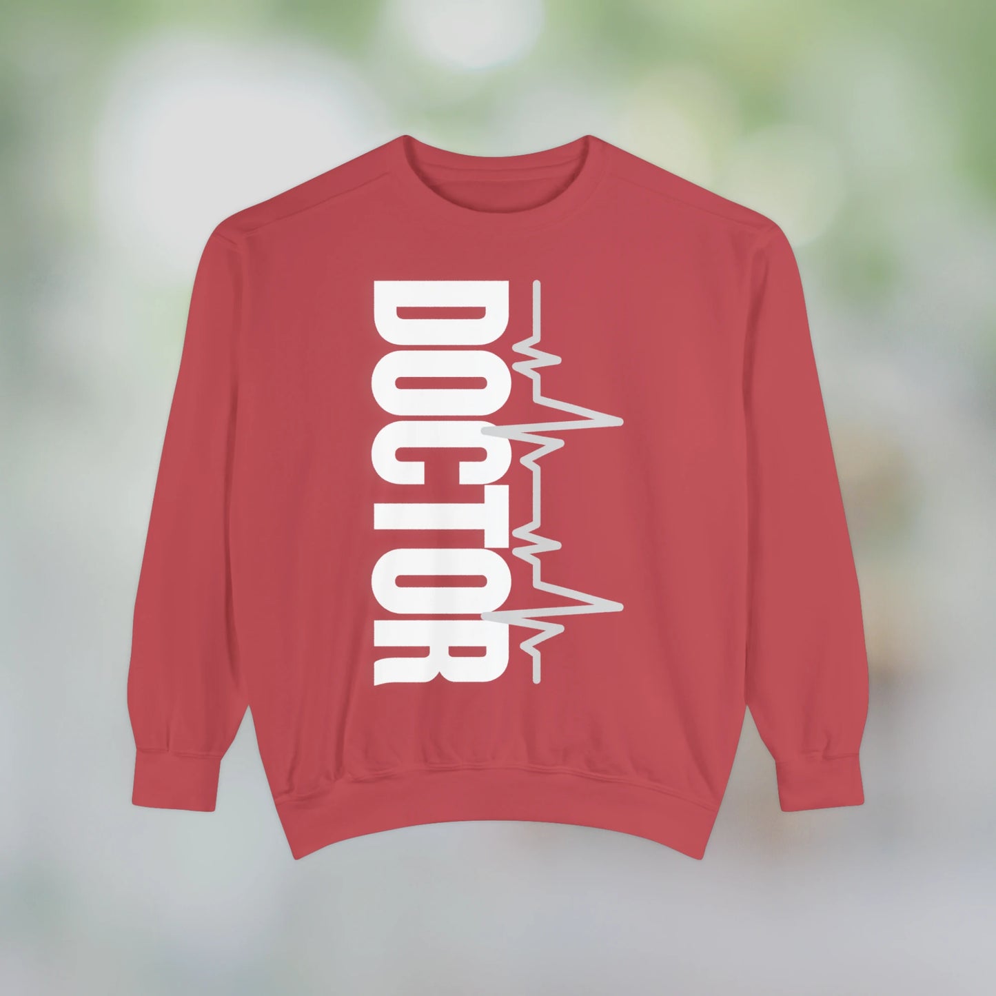 DOCTOR / Unisex Garment-Dyed Front Print Sweatshirt