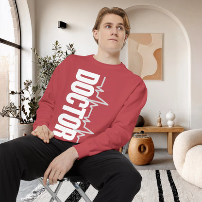 DOCTOR / Unisex Garment-Dyed Front Print Sweatshirt