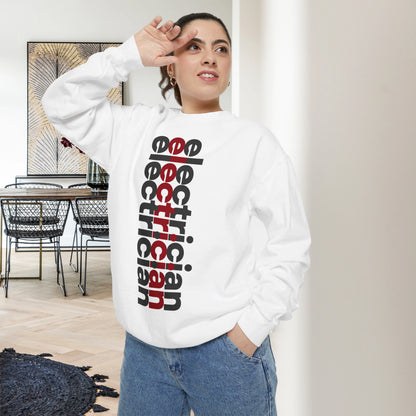 ELECTRICIAN / Unisex Garment-Dyed Front Print Sweatshirt