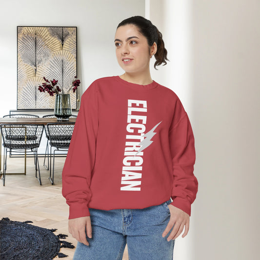 ELECTRICIAN / Unisex Garment-Dyed Front Print Sweatshirt