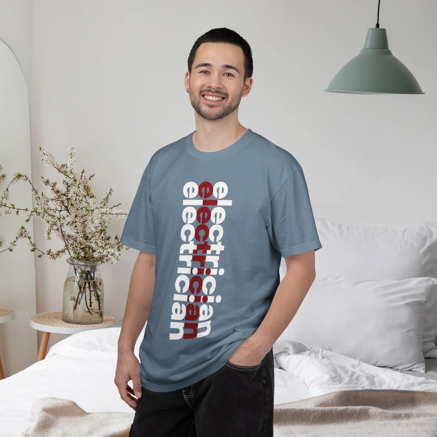 ELECTRICIAN / Unisex Garment-Dyed Front Print T-Shirt