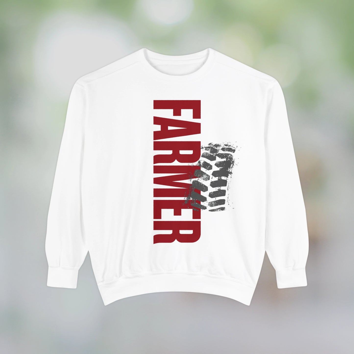 FARMER / Unisex Garment-Dyed Front Print Sweatshirt