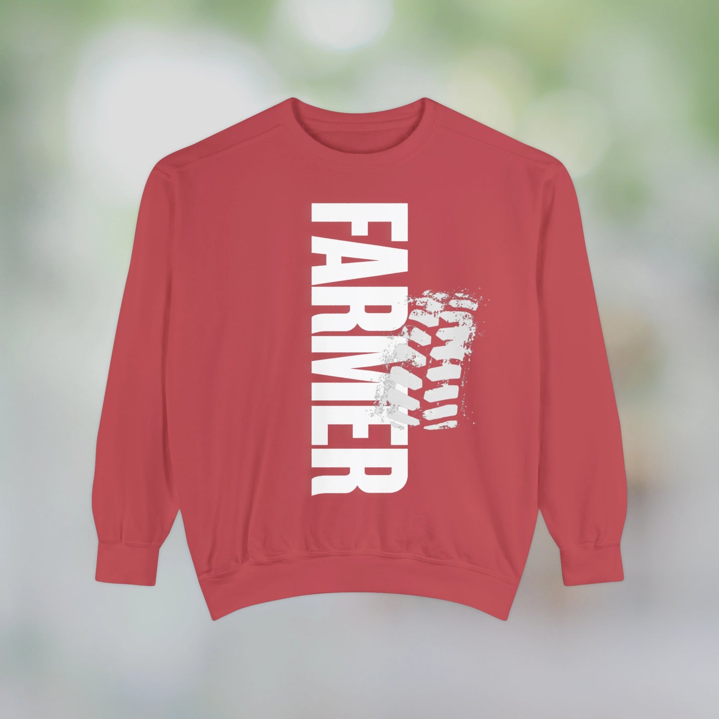 FARMER / Unisex Garment-Dyed Front Print Sweatshirt
