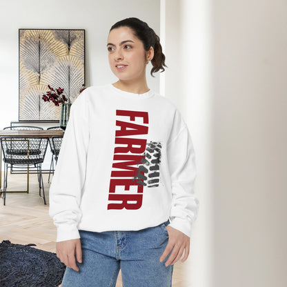 FARMER / Unisex Garment-Dyed Front Print Sweatshirt