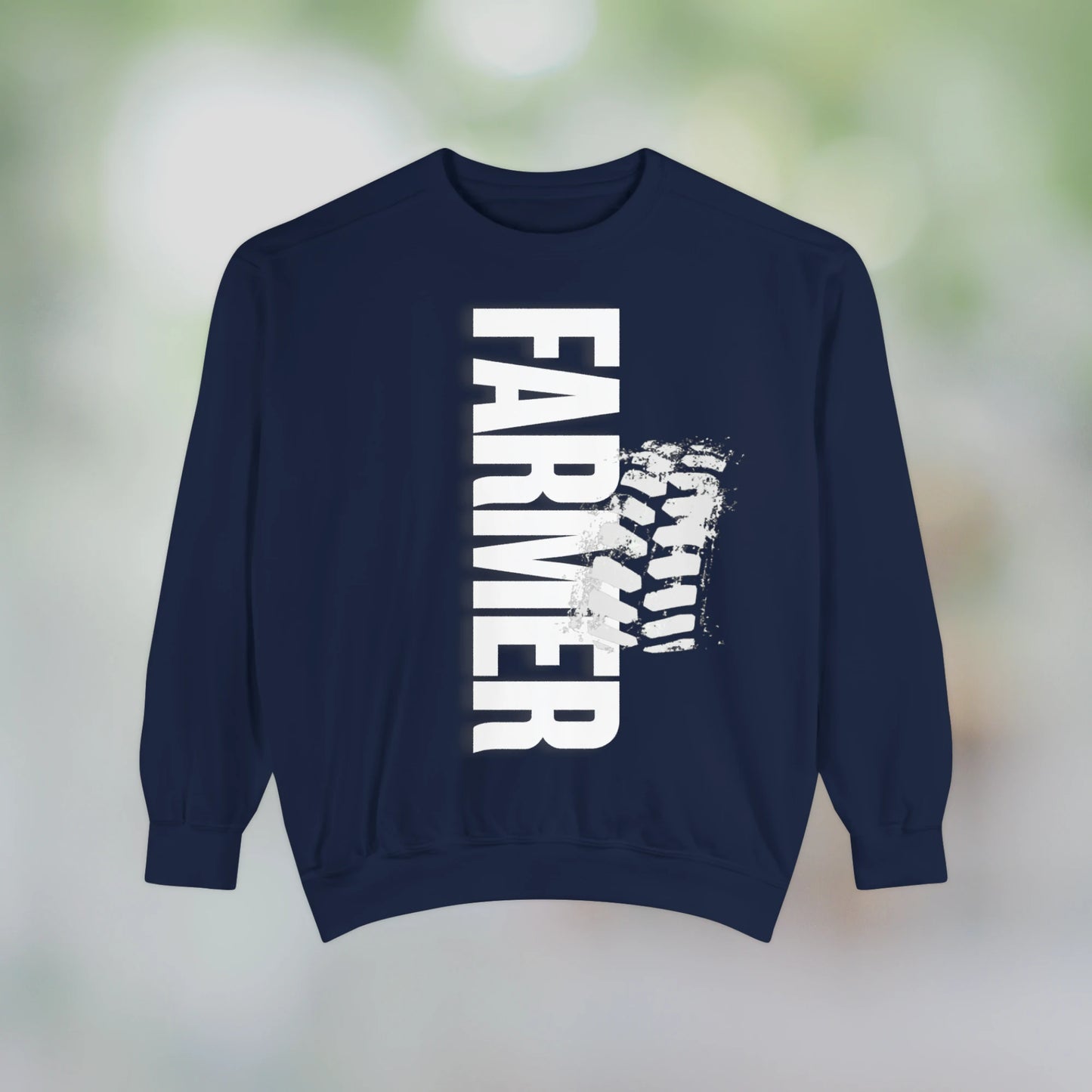 FARMER / Unisex Garment-Dyed Front Print Sweatshirt