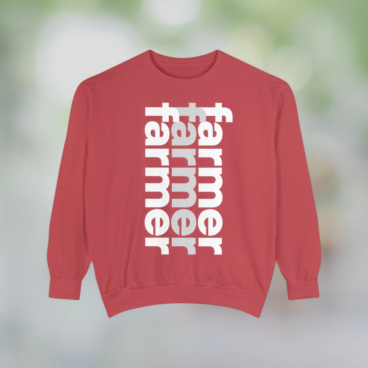 FARMER / Unisex Garment-Dyed Front Print Sweatshirt