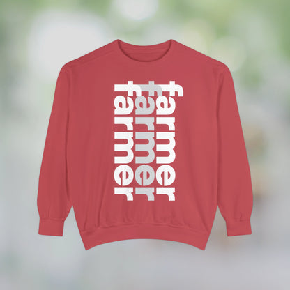 FARMER / Unisex Garment-Dyed Front Print Sweatshirt