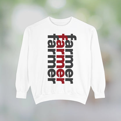 FARMER / Unisex Garment-Dyed Front Print Sweatshirt