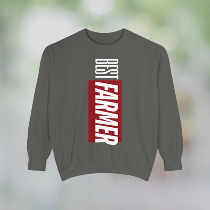 BEST FARMER / Unisex Garment-Dyed Front Print Sweatshirt