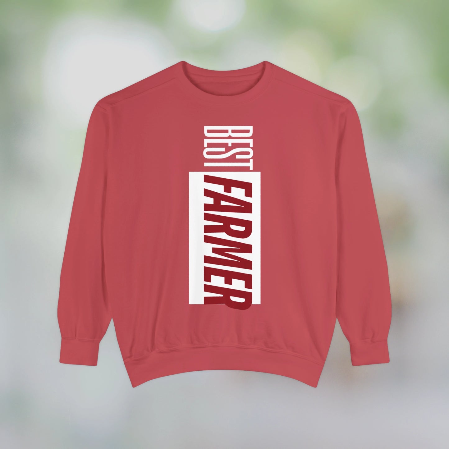 BEST FARMER / Unisex Garment-Dyed Front Print Sweatshirt
