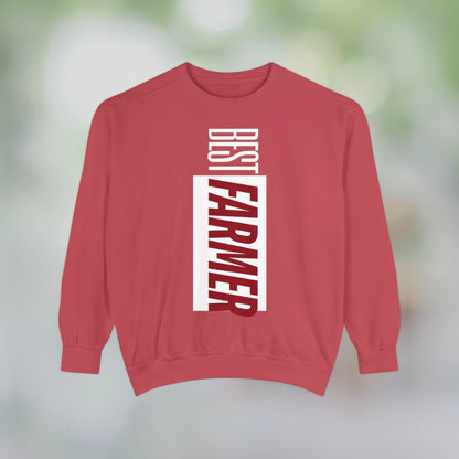 BEST FARMER / Unisex Garment-Dyed Front Print Sweatshirt