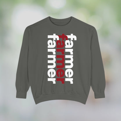 FARMER / Unisex Garment-Dyed Front Print Sweatshirt