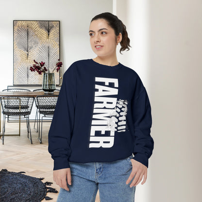 FARMER / Unisex Garment-Dyed Front Print Sweatshirt