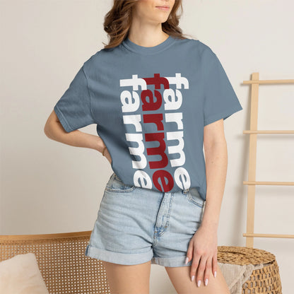 FARMER / Unisex Garment-Dyed Front Print T-Shirt
