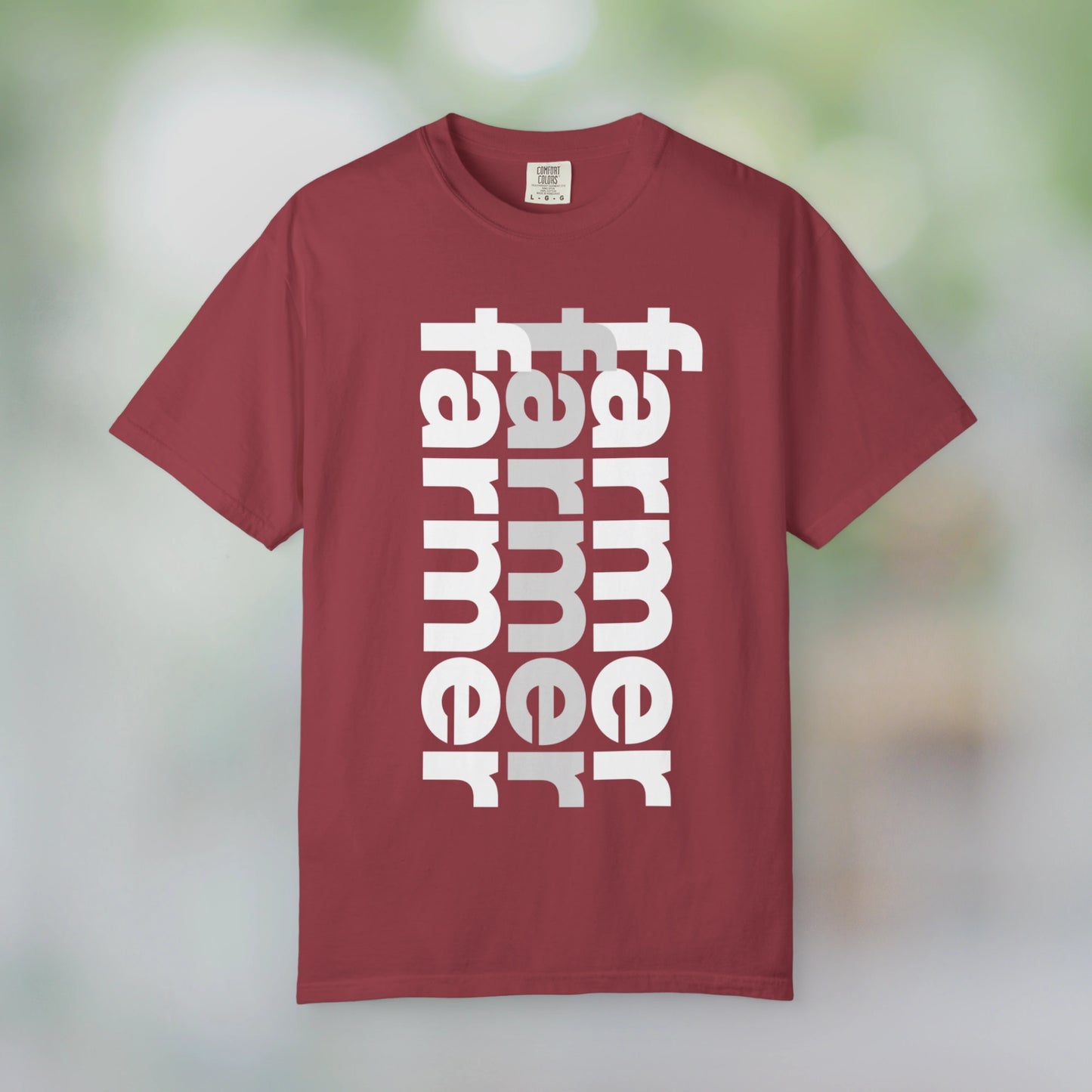 FARMER / Unisex Garment-Dyed Front Print T-Shirt