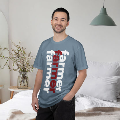 FARMER / Unisex Garment-Dyed Front Print T-Shirt