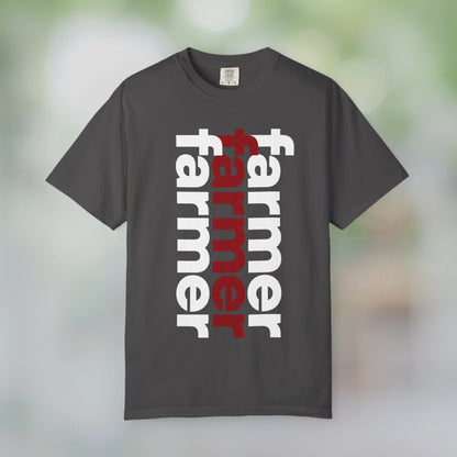 FARMER / Unisex Garment-Dyed Front Print T-Shirt