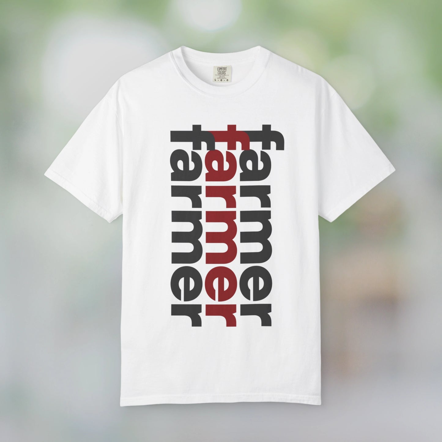 FARMER / Unisex Garment-Dyed Front Print T-Shirt