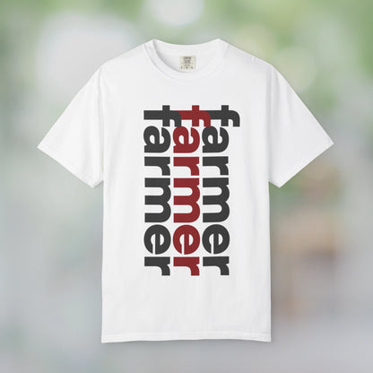 FARMER / Unisex Garment-Dyed Front Print T-Shirt