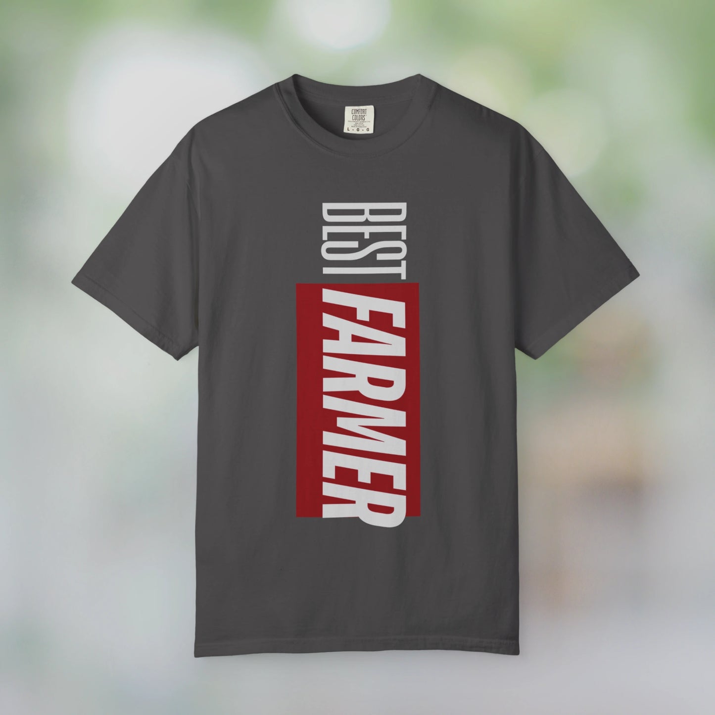 BEST FARMER / Unisex Garment-Dyed Front Print T-Shirt
