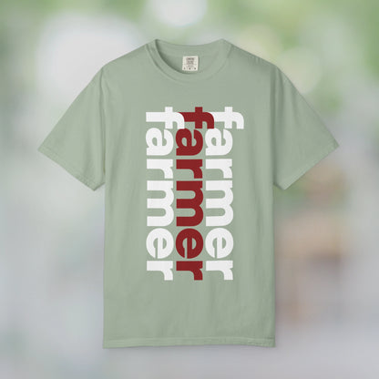 FARMER / Unisex Garment-Dyed Front Print T-Shirt