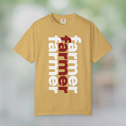 FARMER / Unisex Garment-Dyed Front Print T-Shirt