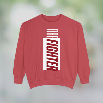 FIREFIGHTER / Unisex Garment-Dyed Front Print Sweatshirt