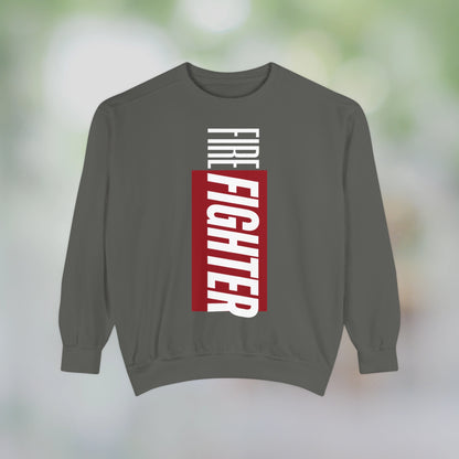 FIREFIGHTER / Unisex Garment-Dyed Front Print Sweatshirt