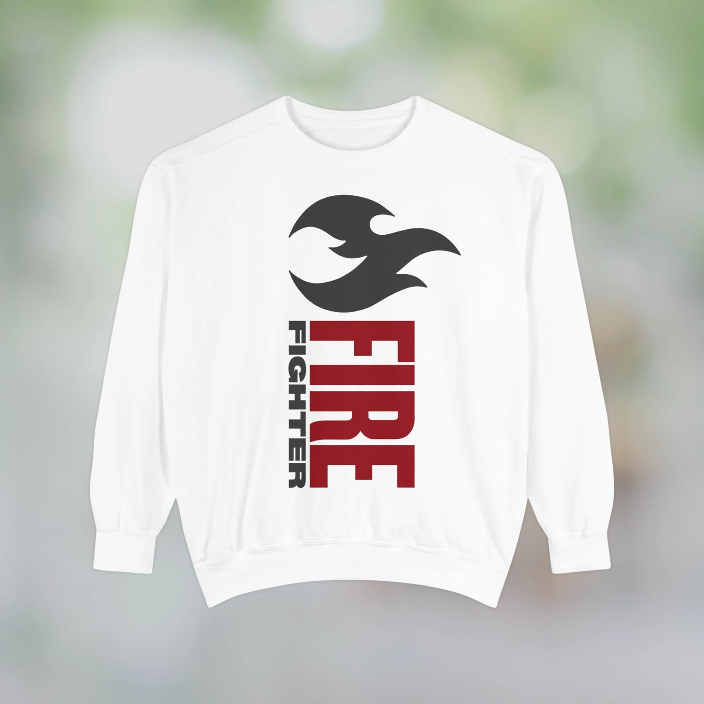 FIREFIGHTER / Unisex Garment-Dyed Front Print Sweatshirt