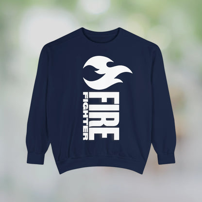 FIREFIGHTER / Unisex Garment-Dyed Front Print Sweatshirt