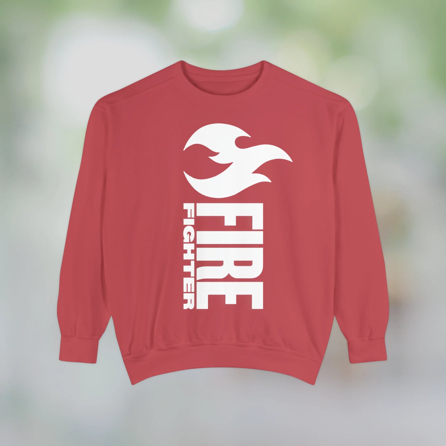 FIREFIGHTER / Unisex Garment-Dyed Front Print Sweatshirt