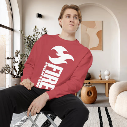 FIREFIGHTER / Unisex Garment-Dyed Front Print Sweatshirt