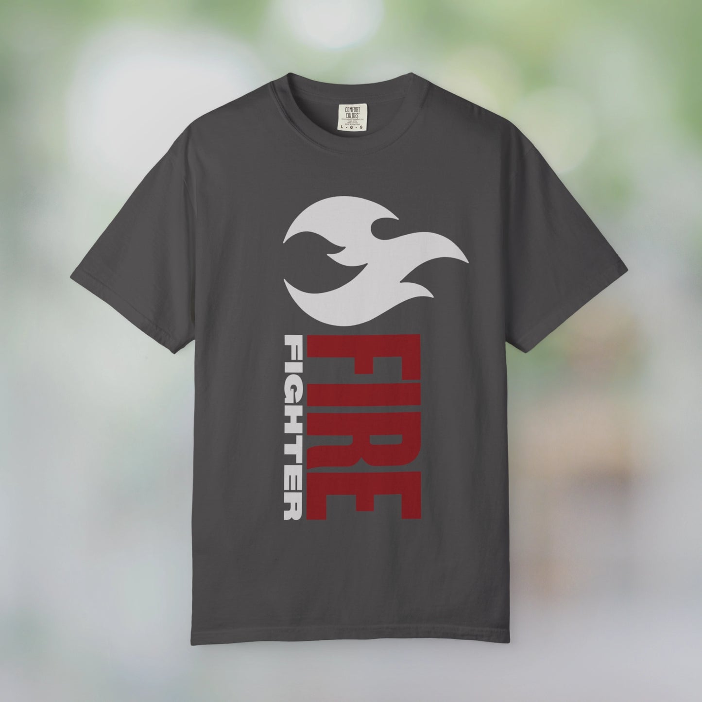 FIREFIGHTER / Unisex Garment-Dyed Front Print T-Shirt