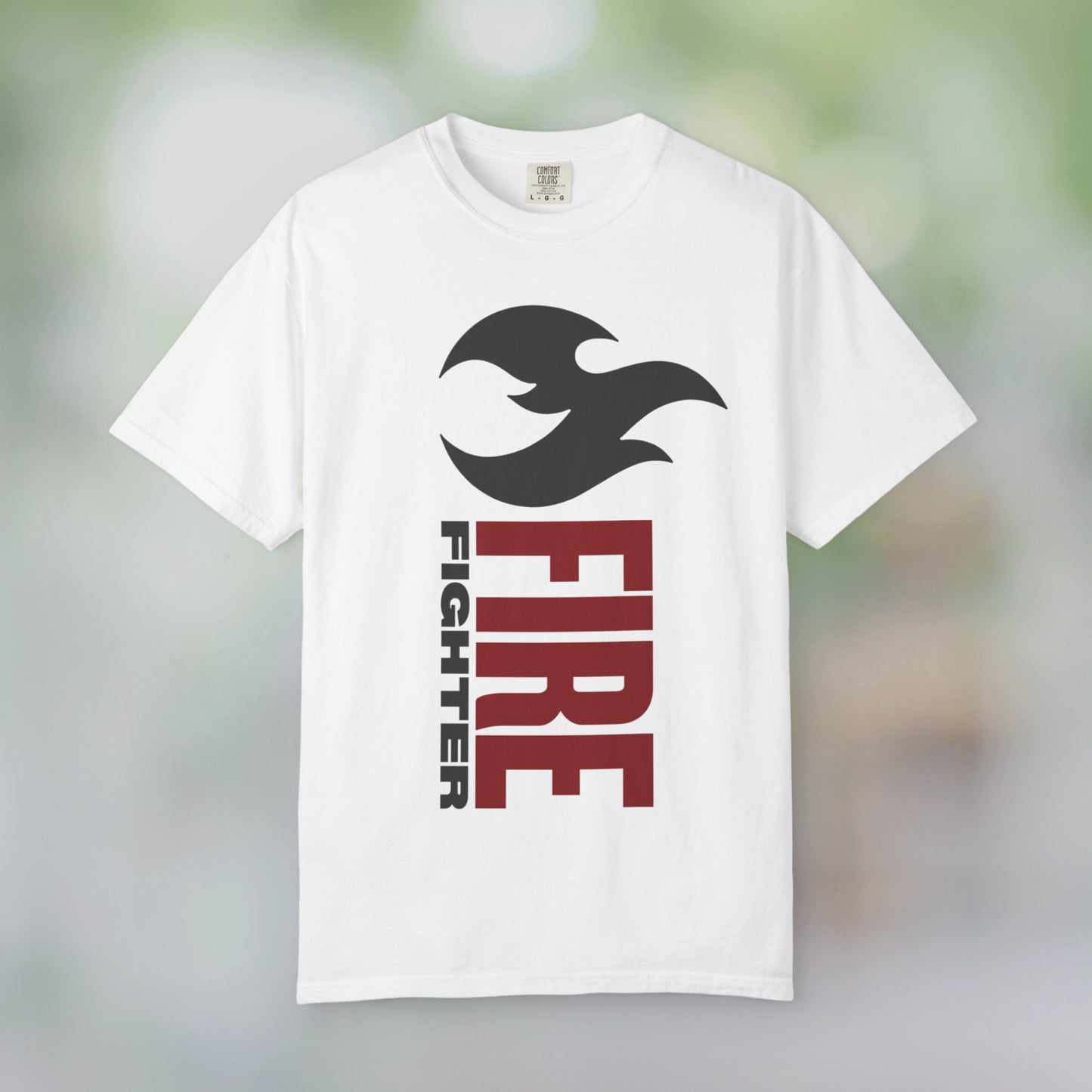 FIREFIGHTER / Unisex Garment-Dyed Front Print T-Shirt