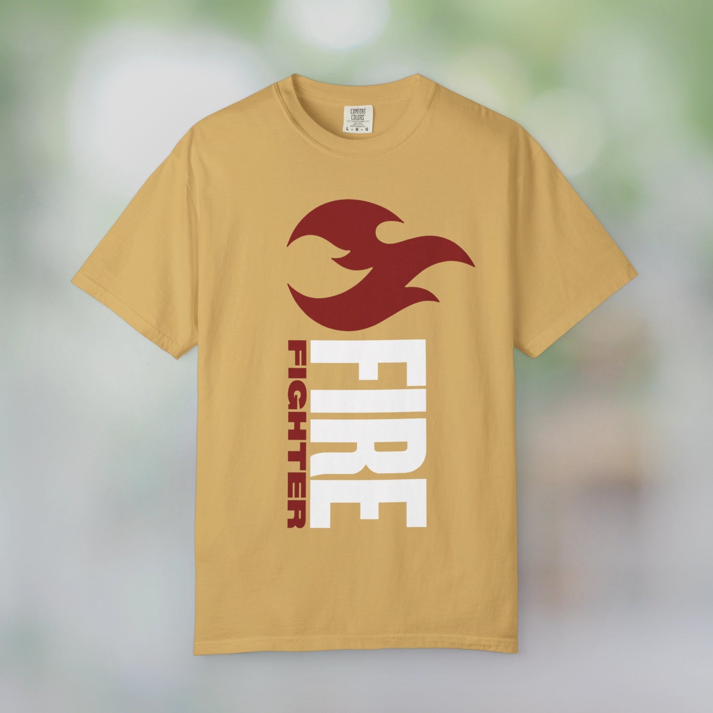FIREFIGHTER / Unisex Garment-Dyed Front Print T-Shirt