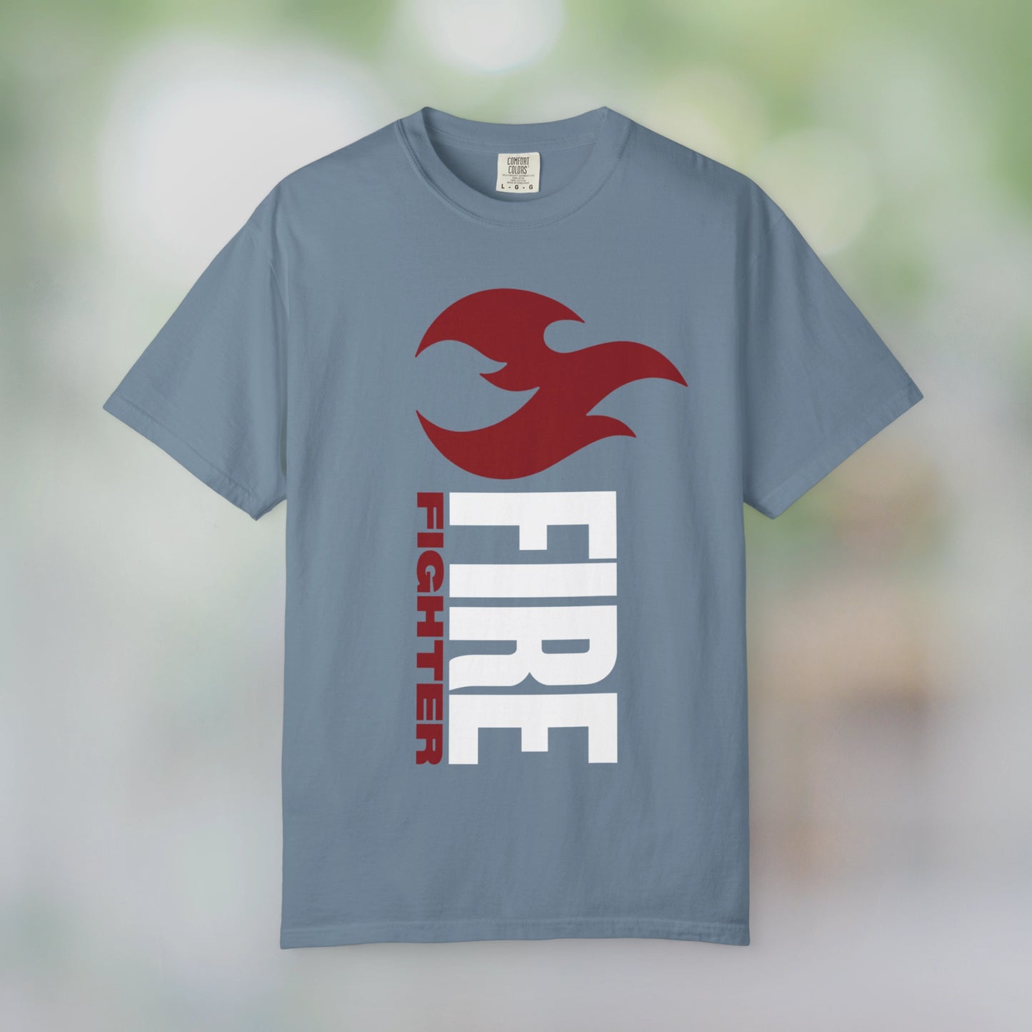 FIREFIGHTER / Unisex Garment-Dyed Front Print T-Shirt